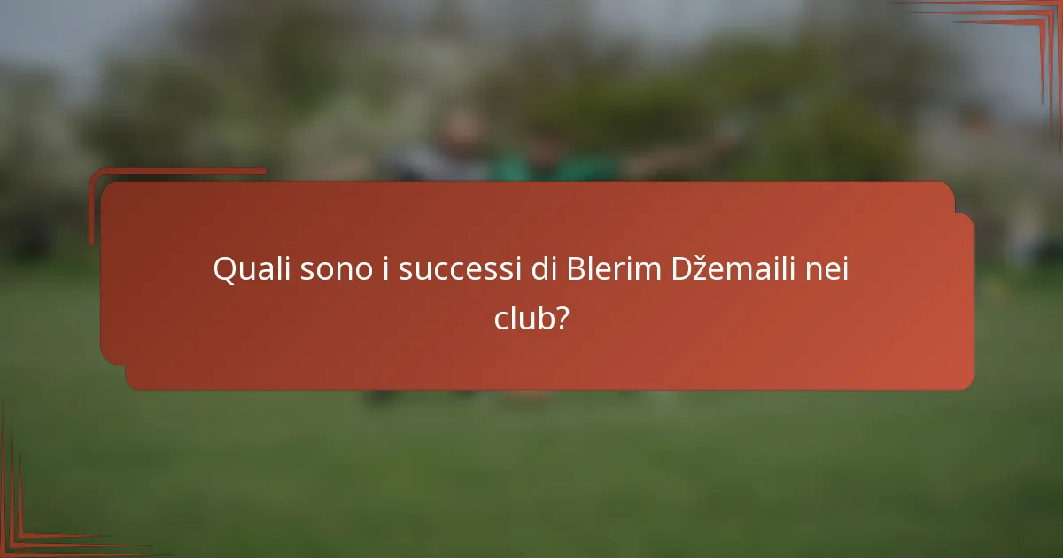 Quali sono i successi di Blerim Džemaili nei club?