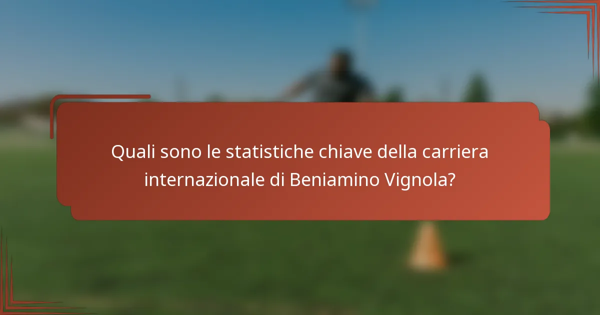 Quali sono le statistiche chiave della carriera internazionale di Beniamino Vignola?