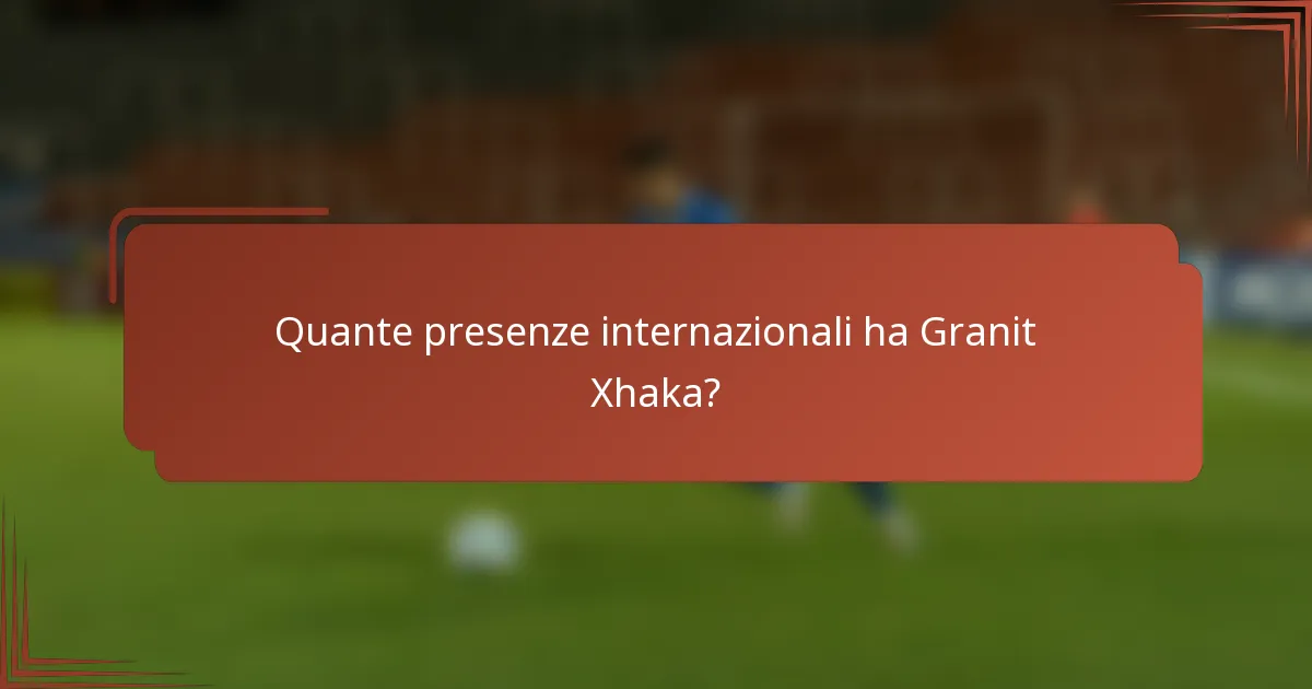 Quante presenze internazionali ha Granit Xhaka?